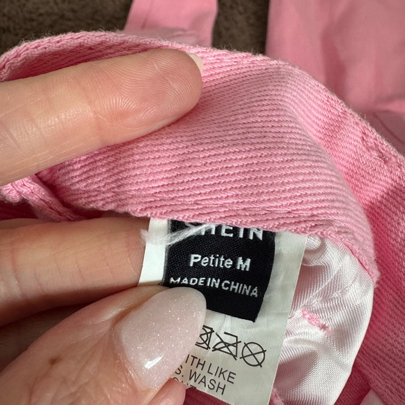 2 FOR $25SHEIN Pink High Rise Cargo Jeans Wide Leg Utility MP PETITE 28 x 27.5 - Picture 6 of 9